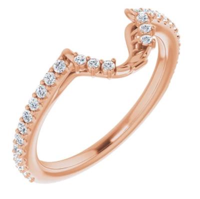 Ladies 14K Rose 1/4 CTW Diamond Matching Band 
