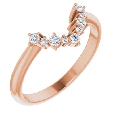 Ladies 14K Rose 1/8 CTW Diamond Matching Band 
