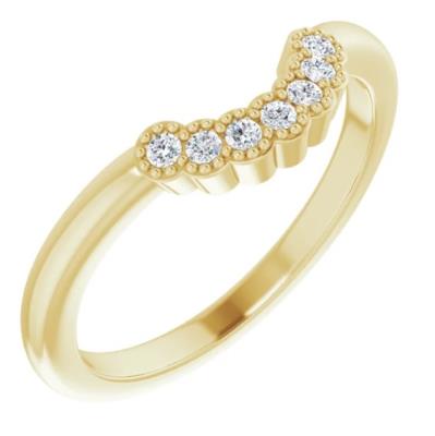 Ladies 14K Yellow Gold 1/10 CTW Diamond Matching Band