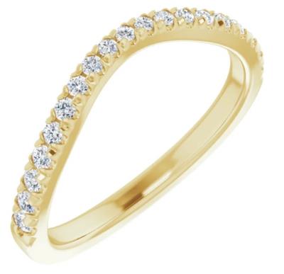 Ladies 14K Yellow Gold 1/4 CTW Diamond French-Set Matching Band