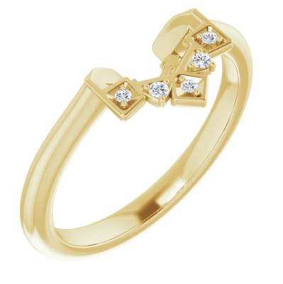 Ladies 14K Yellow Gold .03 CTW Diamond Matching Band