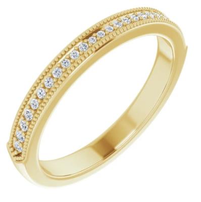 Ladies 14K Yellow Gold 1/10 CTW Diamond Matching Band