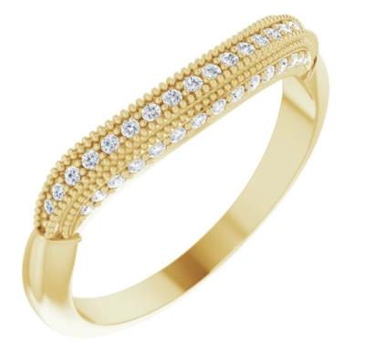 Ladies 14K Yellow Gold 1/8 CTW Diamond Matching Band