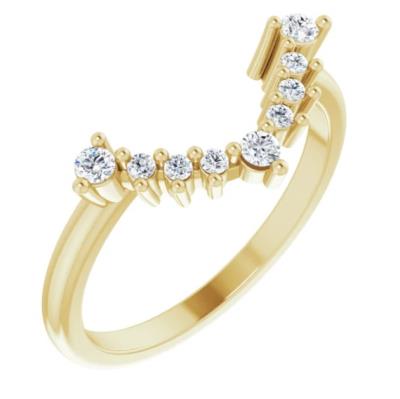 Ladies 14K Yellow Gold 1/6 CTW Diamond Matching Band