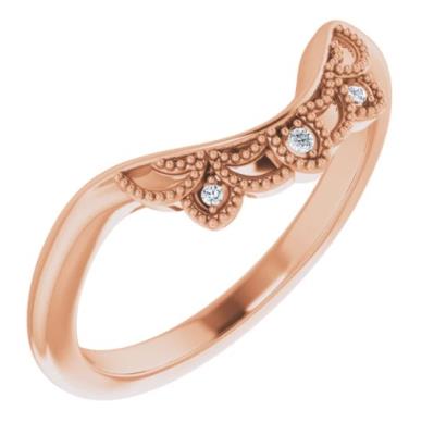 Ladies 14K Rose .01 CTW Diamond Matching Band