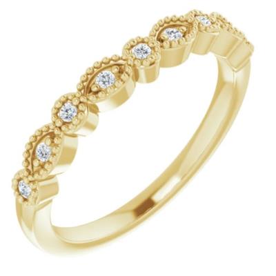 Ladies 14K Yellow Gold .08 CTW Diamond Matching Band