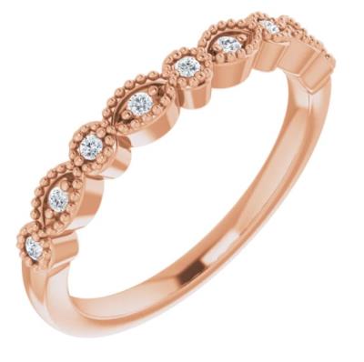 Ladies 14K Rose .08 CTW Diamond Matching Band