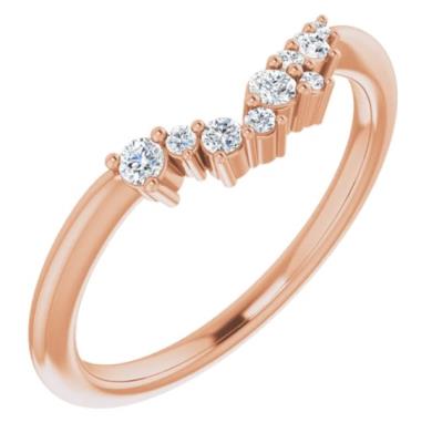 Ladies 14K Rose 1/8 CTW Diamond Matching Band