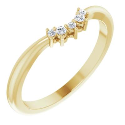 Ladies 14K Yellow Gold .05 CTW Diamond Matching Band