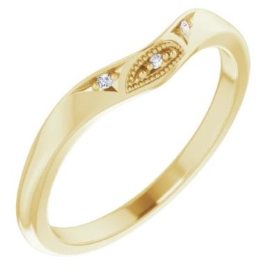 Ladies 14K Yellow Gold .015 CTW Diamond Matching Band for Round Ring