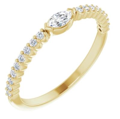 14K Yellow 1/4 CTW Diamond Stackable Ring