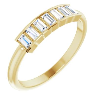 14K Yellow 1/4 CTW Diamond Stackable Ring