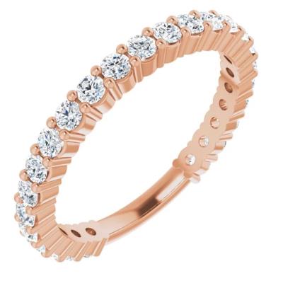14K Rose 3/4 CTW Diamond Anniversary Band 