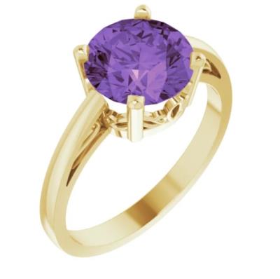 14K Yellow Gold Amethyst Ring
