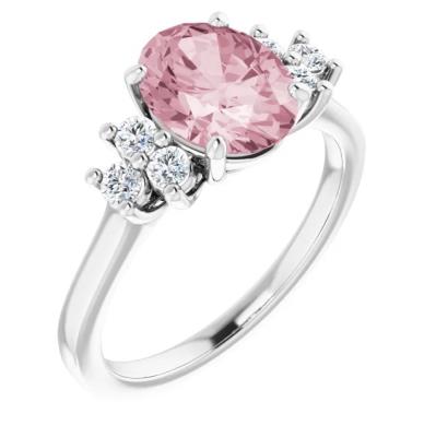 Ladies 14K White Morganite & 1/5 CTW Diamond Ring