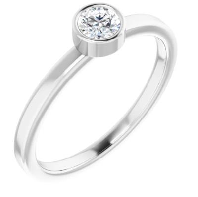 Ladies 14K White 1/4 CT Diamond Ring