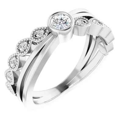 14K White 1/5 CTW Diamond Ring  