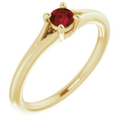 Baby/Youth 14K Yellow Gold Mozambique Garnet Youth Solitaire Ring