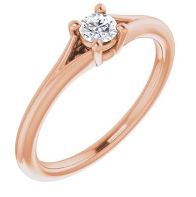 Baby/Youth 14K Rose 1/10 CT Diamond Youth Solitaire Ring