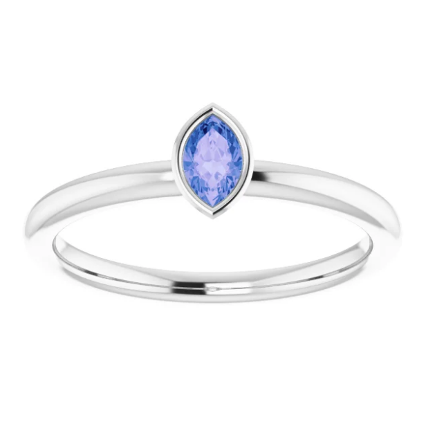 Sterling Silver Tanzanite Stackable Ring