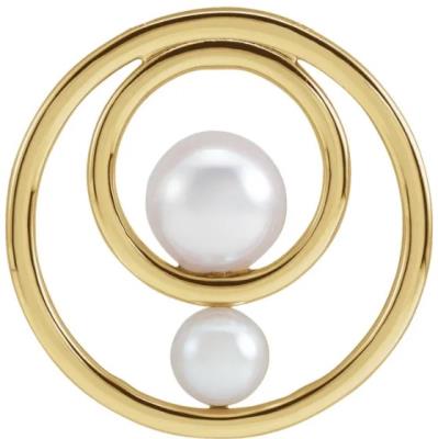 14K Yellow Akoya Cultured Pearl Hold You Forever® Pendant