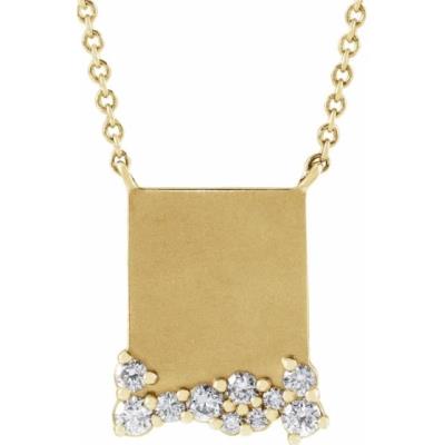 14K Yellow Engravable 1/5 CTW Diamond 18" Necklace