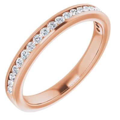 Ladies 14K Rose 1/4 CTW Diamond Anniversary Band