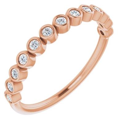 Ladies 14K Rose 1/5 CTW Lab-Grown Diamond Anniversary Band