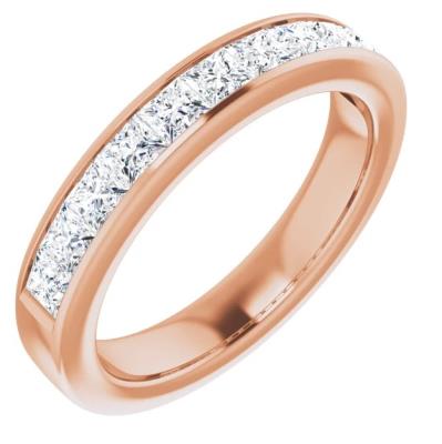 Ladies 14K Rose 1 CTW Diamond Anniversary Band  
