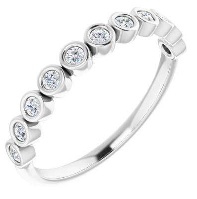Ladies 14K White 1/5 CTW Diamond Anniversary Band 