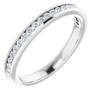 Ladies 14K White 1/8 CTW Diamond Anniversary Band 