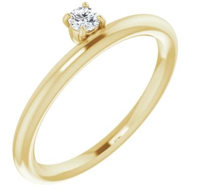 Ladies 14K Yellow Gold 1/10 CT Lab-Grown Diamond Stackable Ring 