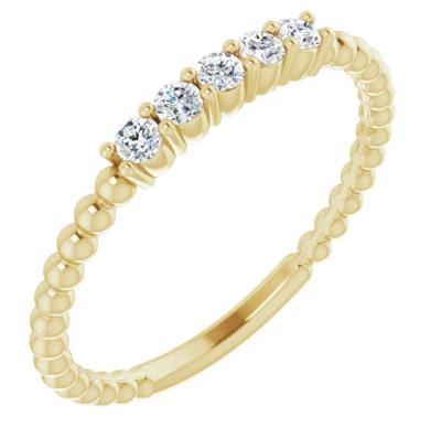 Ladies 14K Yellow Gold 1/6 CTW Diamond Stackable Ring