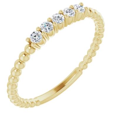 Ladies 14K Yellow Gold 1/6 CTW Lab-Grown Diamond Stackable Ring