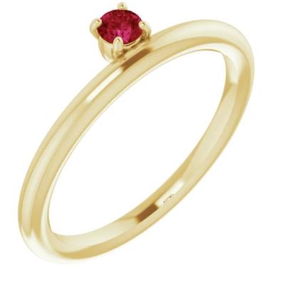 Ladies 14K Yellow Gold Chatham® Created Ruby Ring