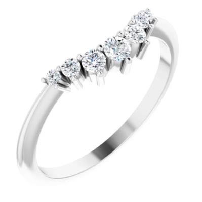 Platinum 1/5 CTW Diamond Contour Band