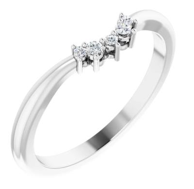 Ladies 14K White .05 CTW Diamond Matching Band