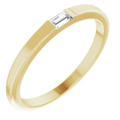 14K Yellow 1/10 CT Diamond Stackable Ring Size 7