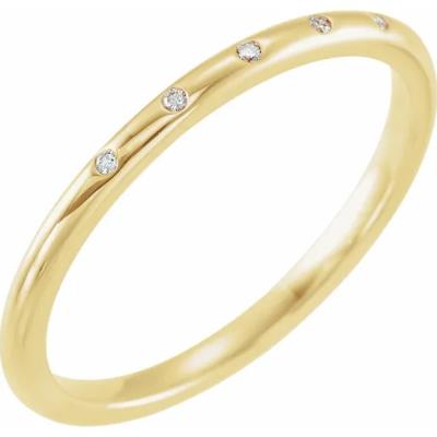 14K Yellow .02 CTW Diamond Stackable Ring Size 7