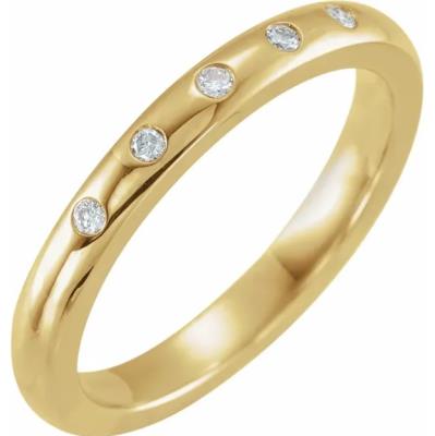 14K Yellow .07 CTW Diamond Stackable Ring Size 5