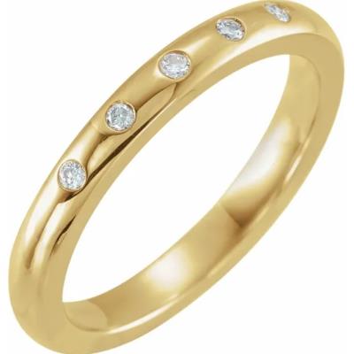 14K Yellow .07 CTW Diamond Stackable Ring Size 7