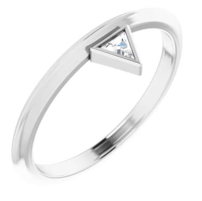 14K White .06 CTW Diamond Stackable Ring