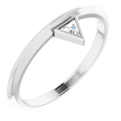 Sterling Silver .06 CTW Diamond Stackable Ring