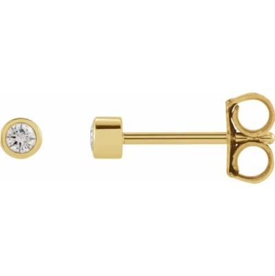14K Yellow .06 CTW Diamond Micro Bezel-Set Earrings