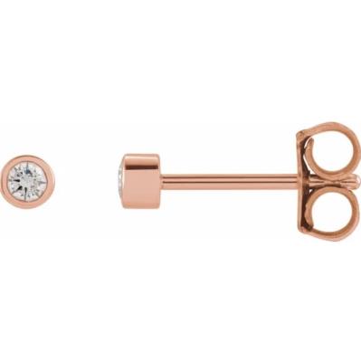 14K Rose .06 CTW Diamond Micro Bezel-Set Earrings
