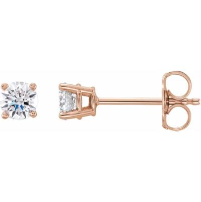 14K Rose 1/2 CTW Lab-Grown Diamond Stud Earrings