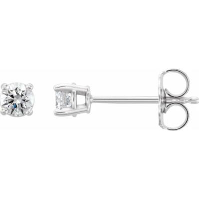 14K White 1/5 CTW Lab-Grown Diamond Stud Earrings