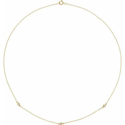 14K Yellow 1/6 CTW Diamond 3-Station 16" Necklace
