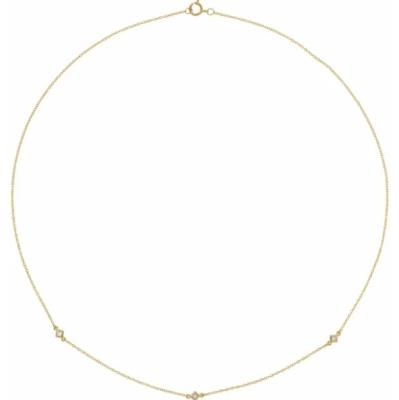 14K Yellow 1/6 CTW Diamond 3-Station 18" Necklace