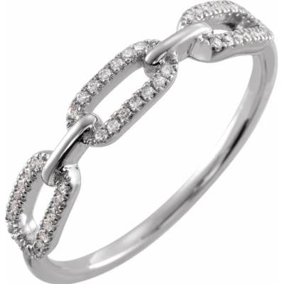 Sterling Silver 1/6 CTW Diamond Chain Link Ring